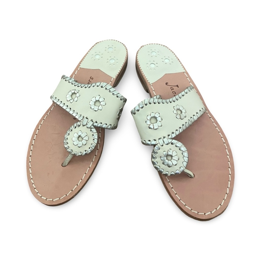 Jack Rogers Cream Leather Sandals